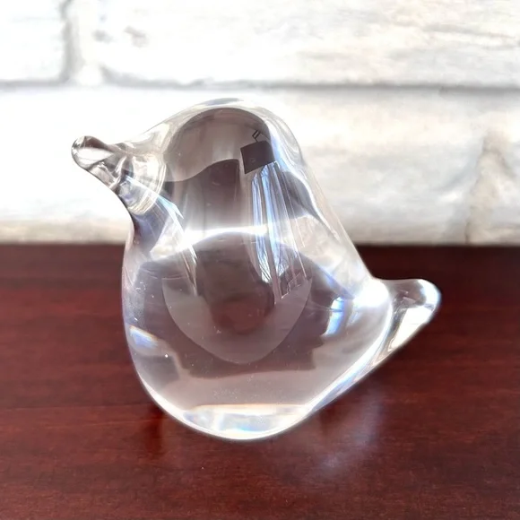 Crystal Glass Bird Signed Daum France 2.5” Paperweight - Picture 10 of 12